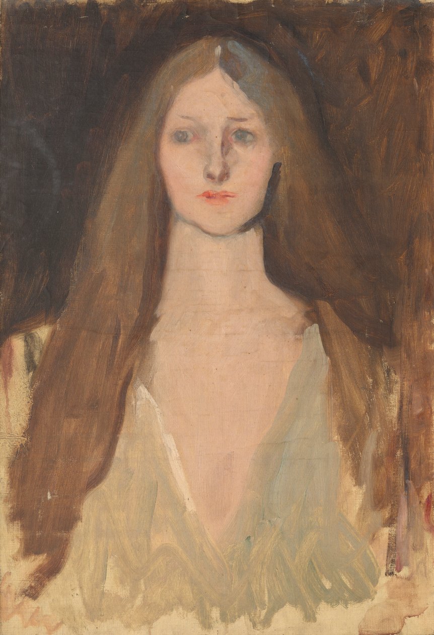 Figurální studie Ofélie, pro The Play Scene in Hamlet, Act III, Scéna II od Edwin Austin Abbey