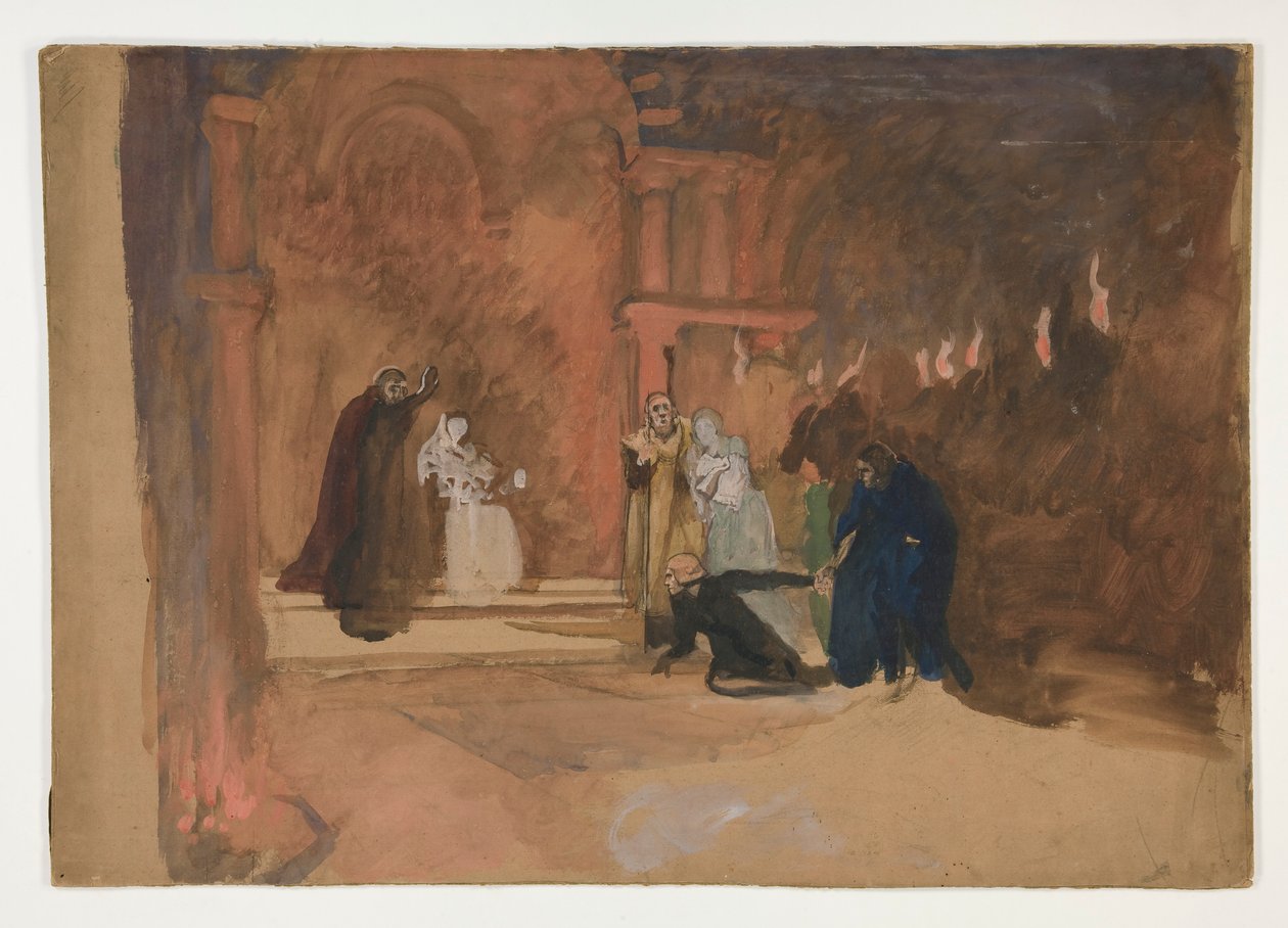 Obrazová scéna. Osada? od Edwin Austin Abbey