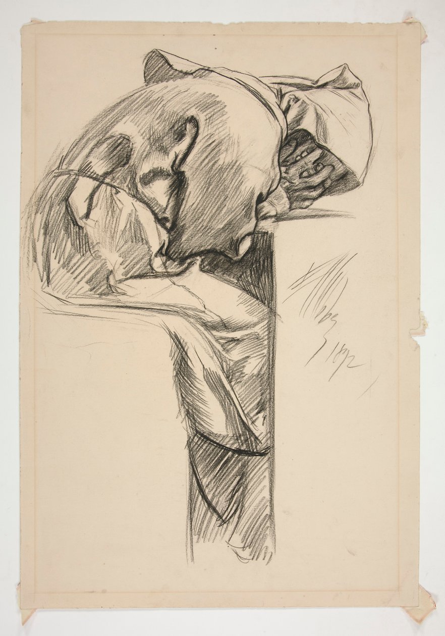 Figurální studie pro od Edwin Austin Abbey