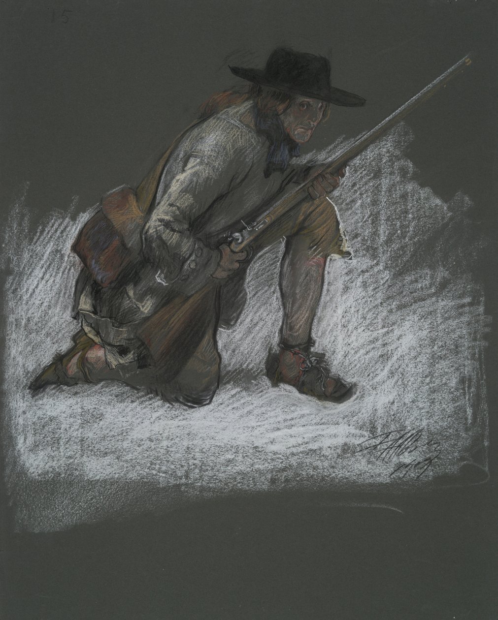 Figurální studie pro od Edwin Austin Abbey