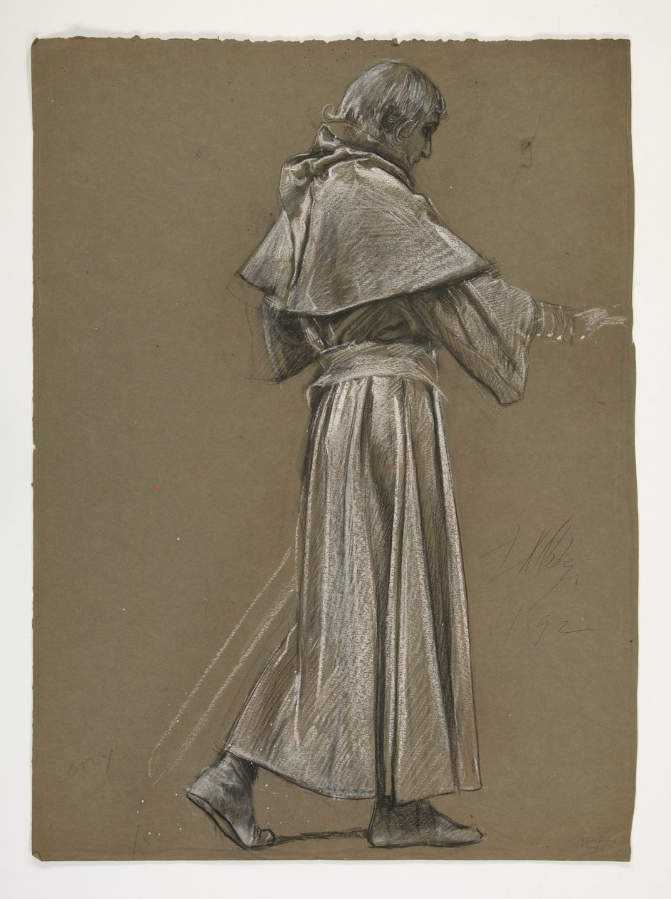 Figurální studie pro krále Artuše od Edwin Austin Abbey