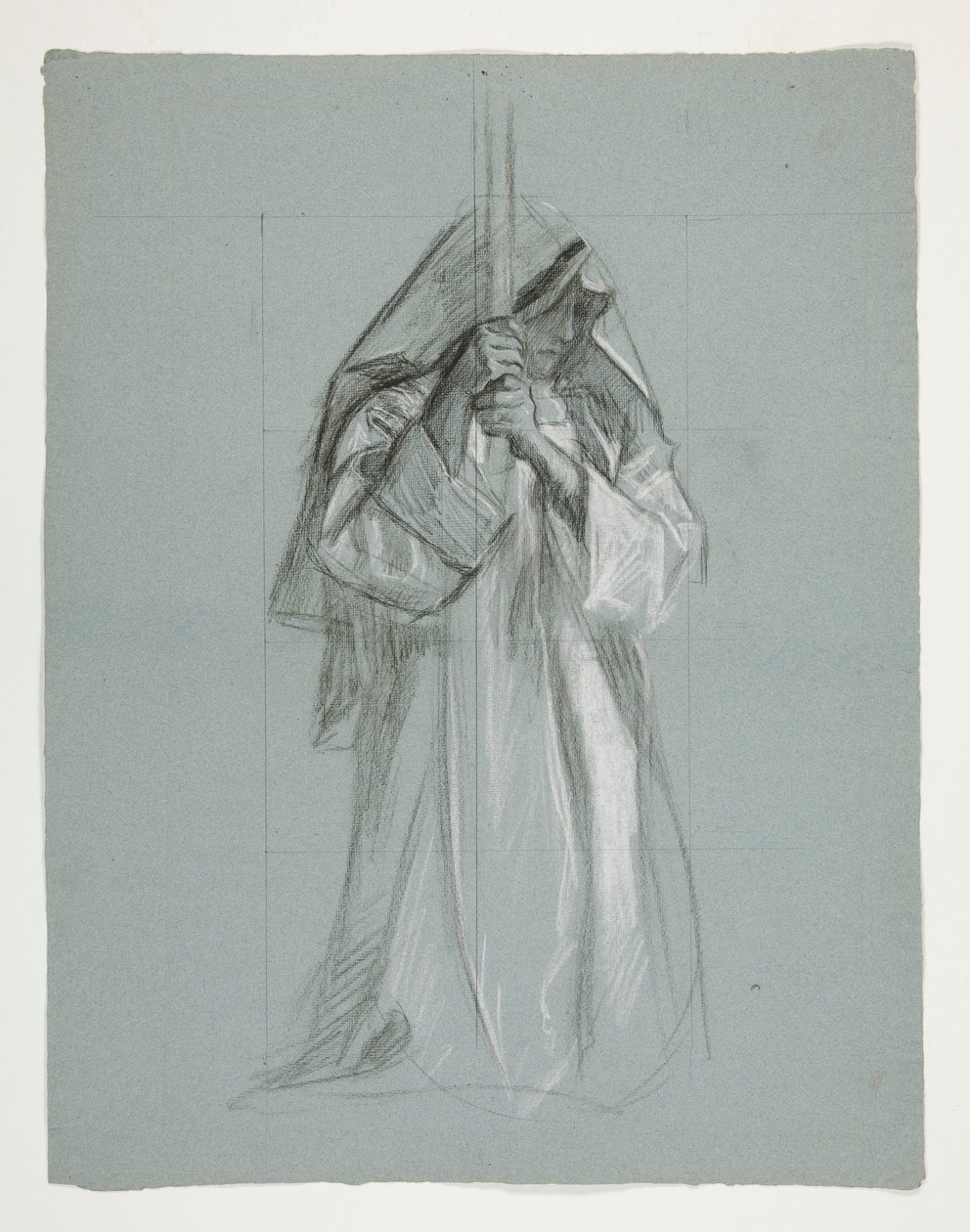 Figurální studie pro sira Lancelota a sira Borse vybavila Galahad svými ostruhami, z The Quest of the Holy Grail (druhý ze série patnácti obrazů pro Boston Public Library, dokončený v roce 1901) od Edwin Austin Abbey