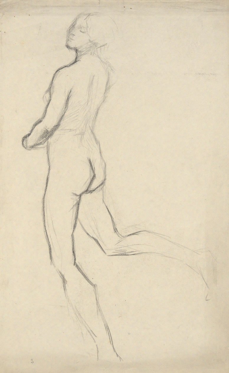 Figurální studie pro The Hours (15:00) - nástěnná výzdoba v budově State Capitol v Harrisburgu v Pensylvánii, 1902-1911 (dokončil John Singer Sargent) od Edwin Austin Abbey