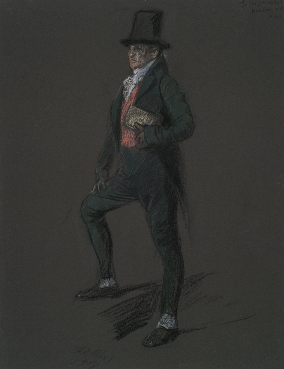 Figurální studie pro postavu Dr. Caspera Wistala v od Edwin Austin Abbey