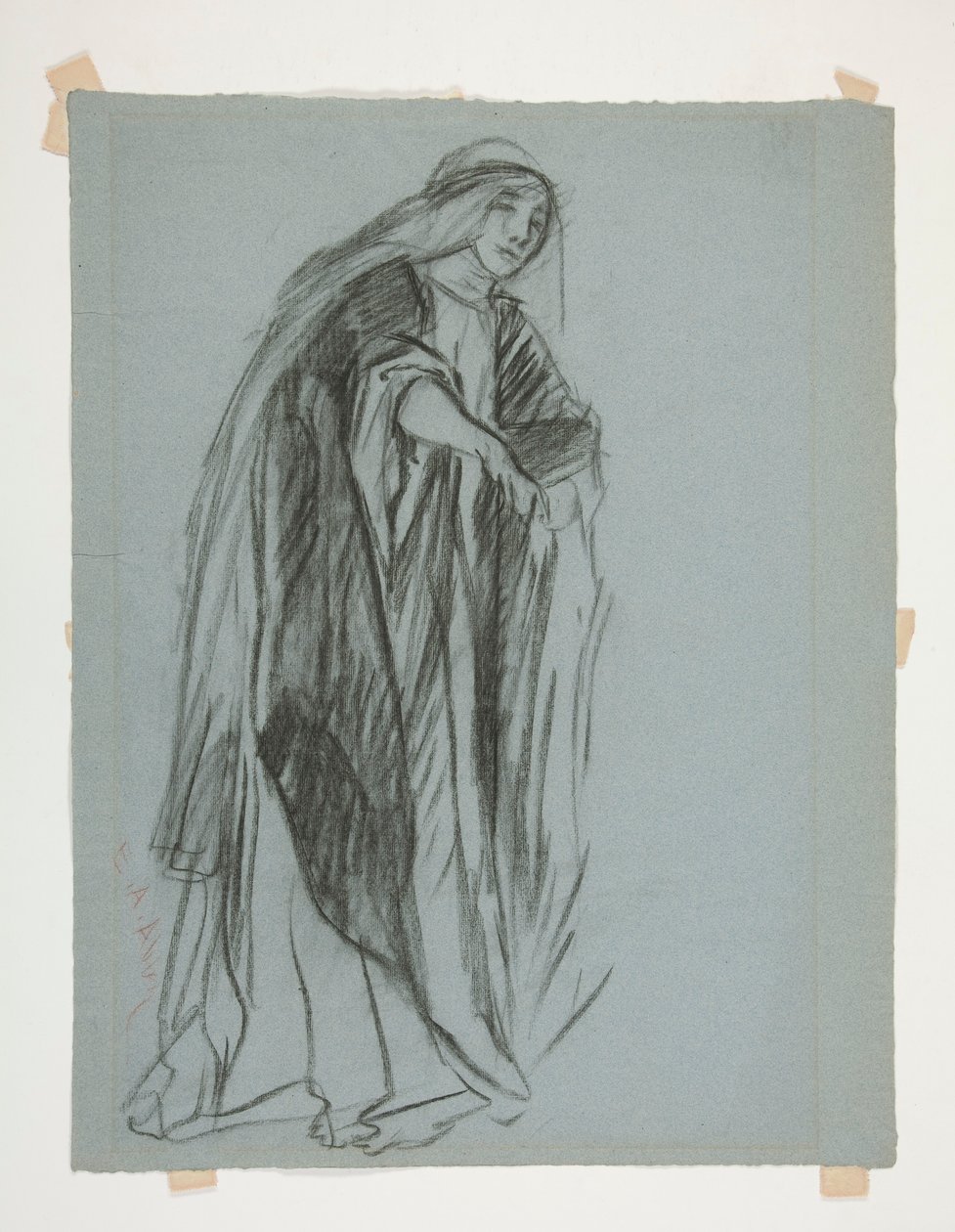 Figurální studie pro Castle of the Maidens(?), z The Quest of the Holy Grail (série patnácti obrazů pro Boston Public Library, dokončena v roce 1901) od Edwin Austin Abbey