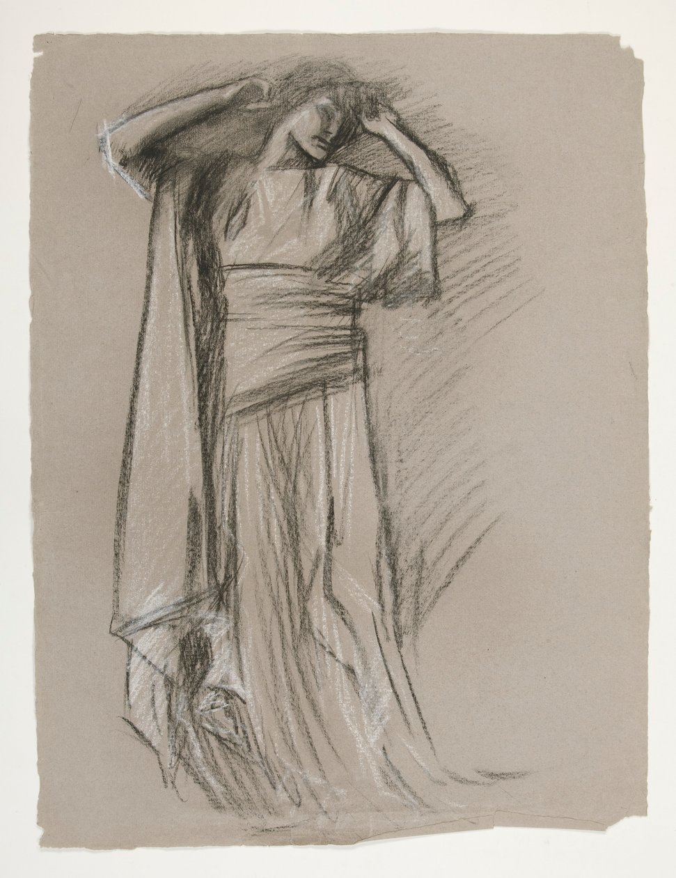 Figurální studie pro Castle of the Maidens(?), z The Quest of the Holy Grail (série 15 obrazů pro Boston Public Library, dokončena v roce 1901) od Edwin Austin Abbey