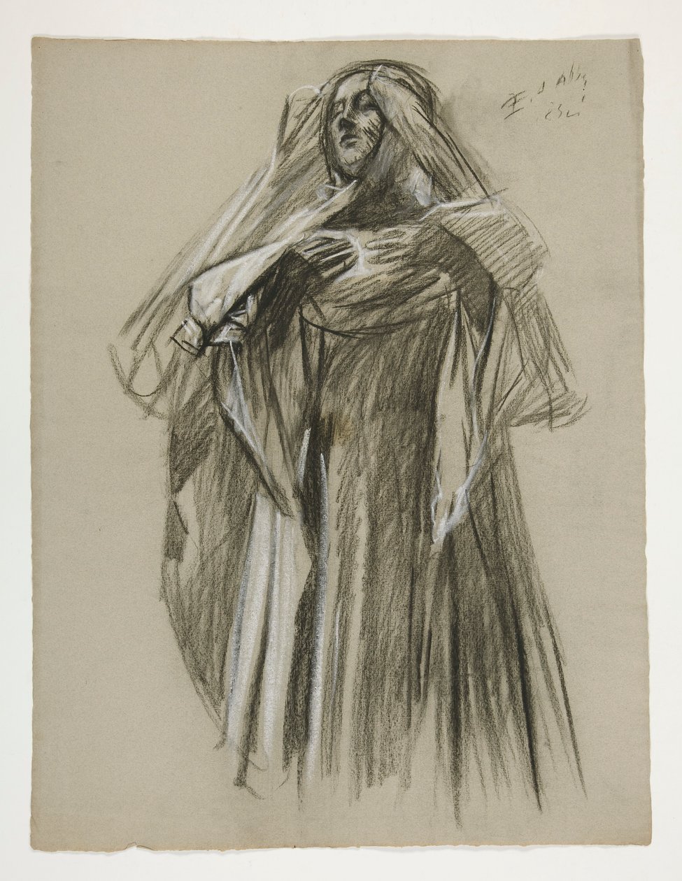 Figurální studie pro Infant Galahad, z The Quest of the Holy Grail (první ze série patnácti nástěnných maleb pro Boston Public Library, dokončena v roce 1901) od Edwin Austin Abbey