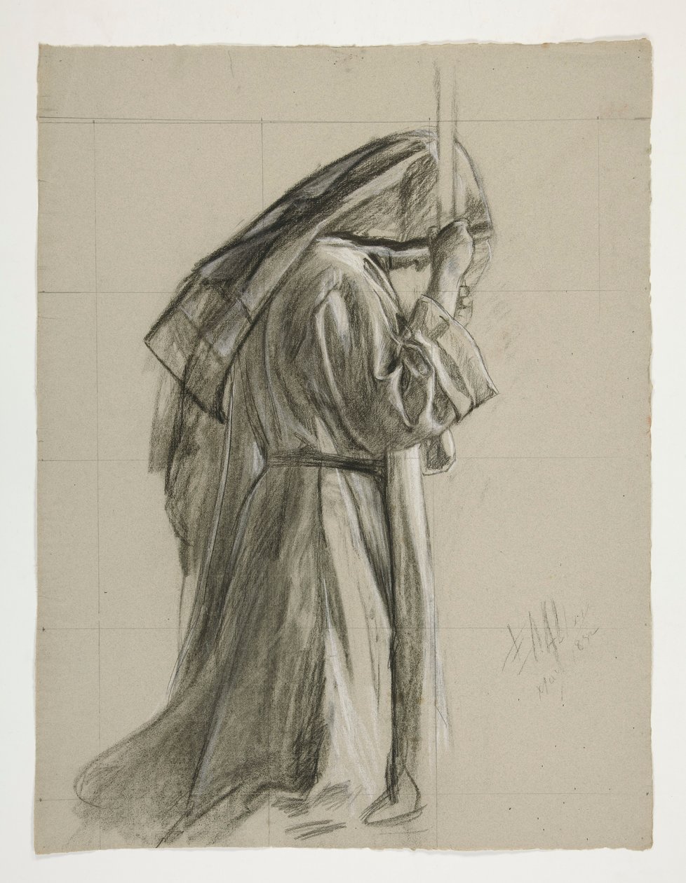 Figurální studie pro rytíře sira Galahada z The Quest of the Holy Grail (série patnácti obrazů pro Boston Public Library, dokončena v roce 1901) od Edwin Austin Abbey