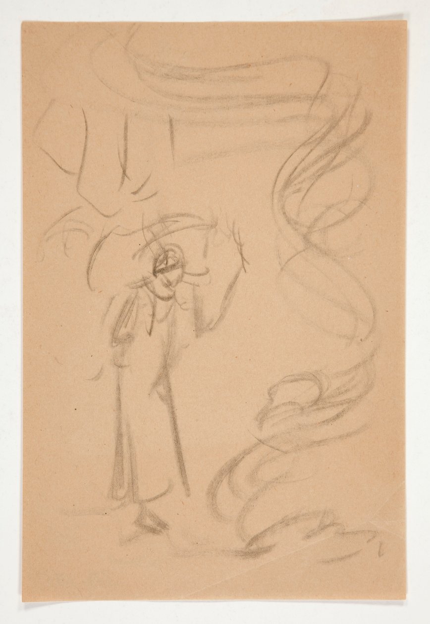 Figurální studie, možná pro Prospero v od Edwin Austin Abbey