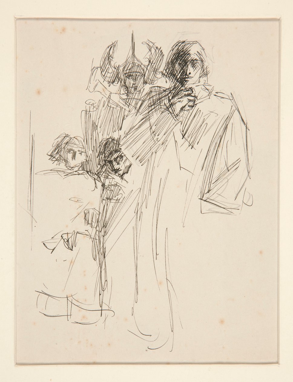 Galahad at Castle , studie pro The Quest of the Holy Grail (série patnácti obrazů pro Boston Public Library, dokončena v roce 1901) od Edwin Austin Abbey