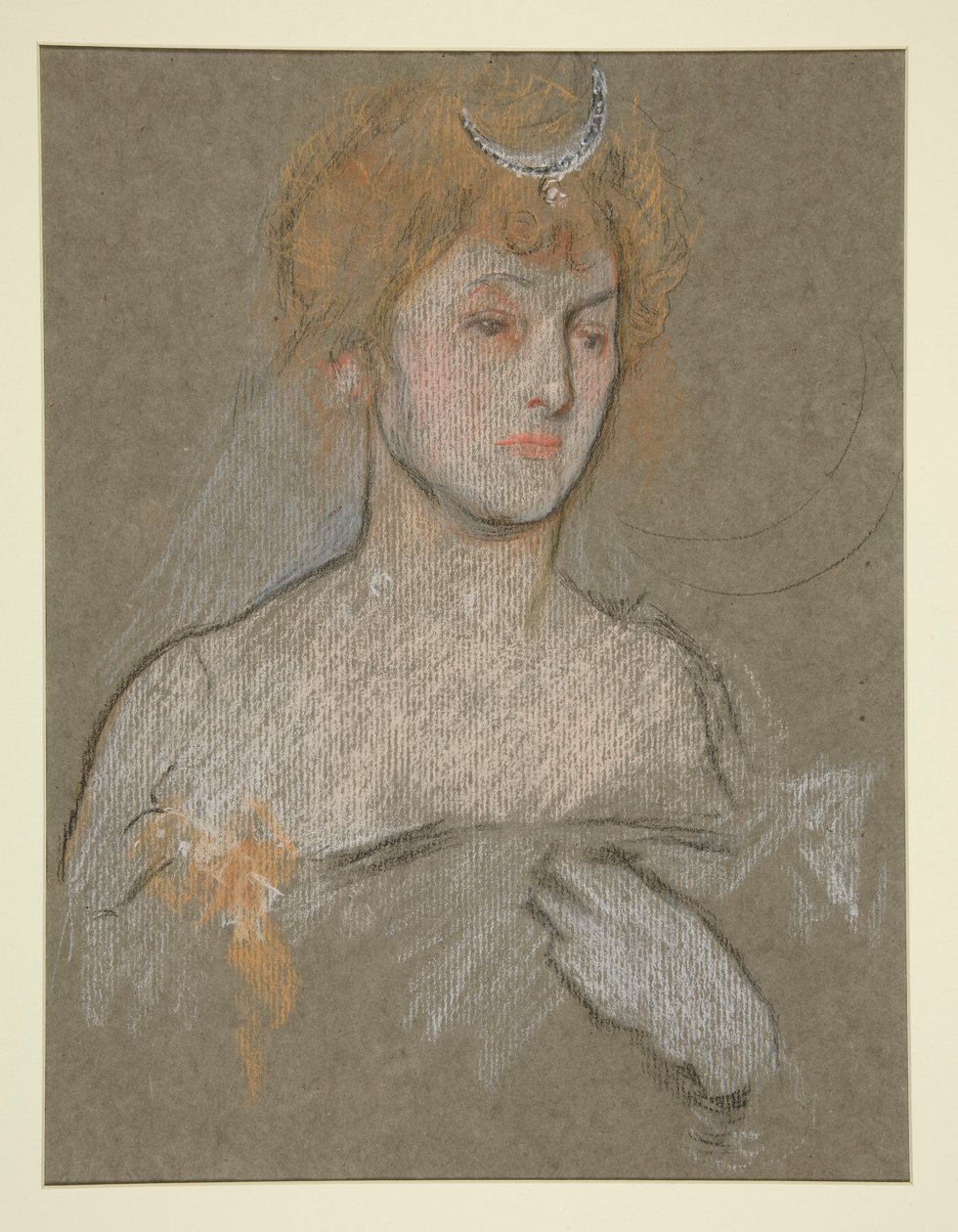 Hlava a ramena ženy, portrét Korunovace Edwarda VII od Edwin Austin Abbey