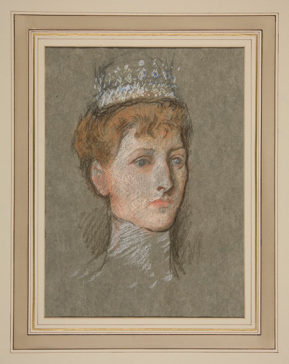 Hlava princezny z Walesu (královna Marie) od Edwin Austin Abbey
