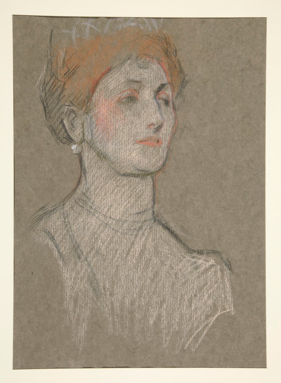 Hlava ženy, korunovace Edwarda VII. od Edwin Austin Abbey