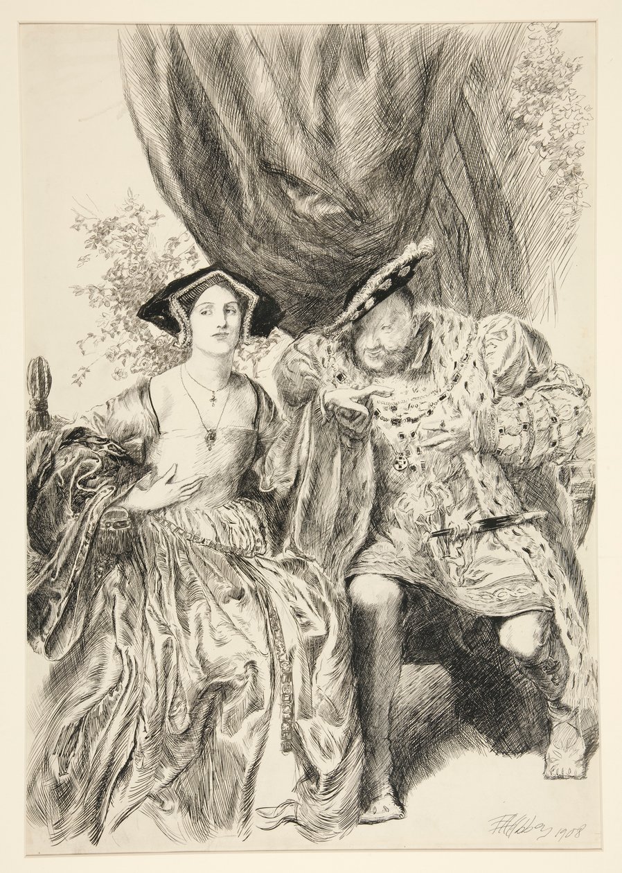Henry a Anne Boleynovi. král Jindřich: od Edwin Austin Abbey
