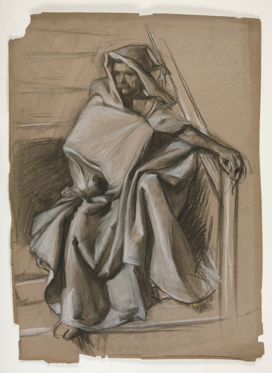 Seriál Svatý Grál. Hodded figurální studie. od Edwin Austin Abbey