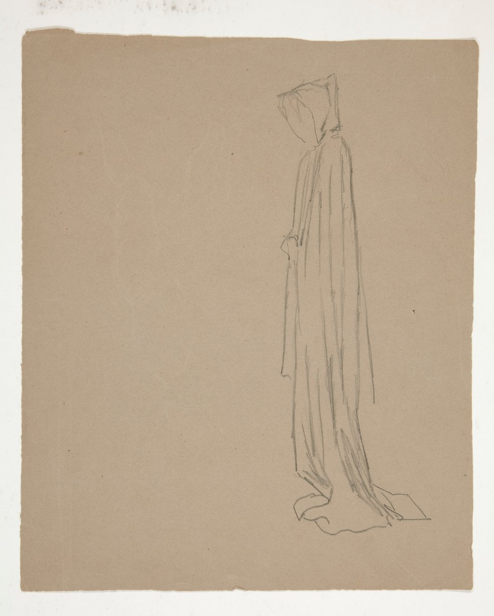 Postava s kapucí (recto); Studie mužské postavy (verze) od Edwin Austin Abbey