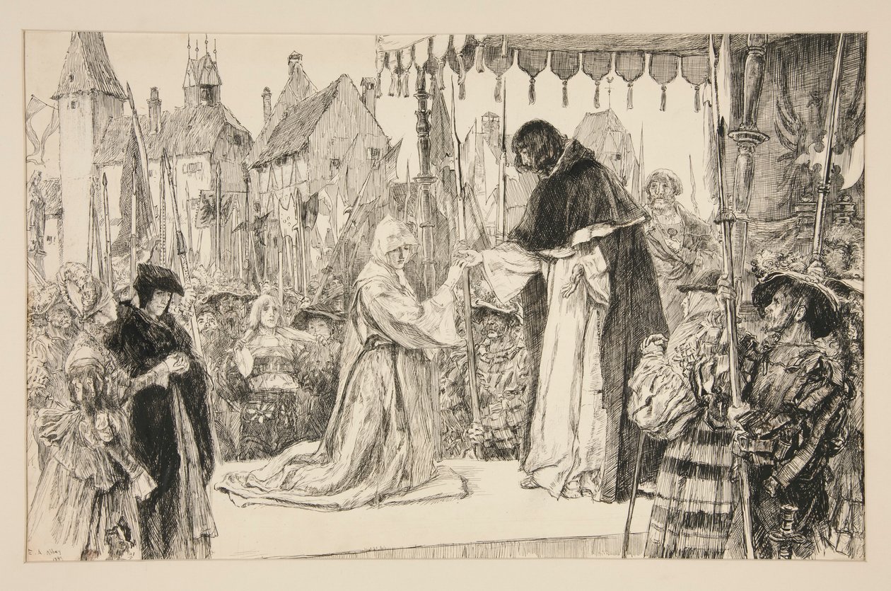 Isabella a vévoda - V. dějství, scéna I, míra za míru od Edwin Austin Abbey