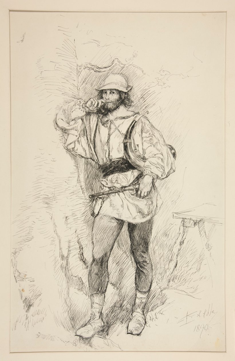 Jacques, ilustrace k dějství II, Scéna v, Jak se vám líbí od Edwin Austin Abbey