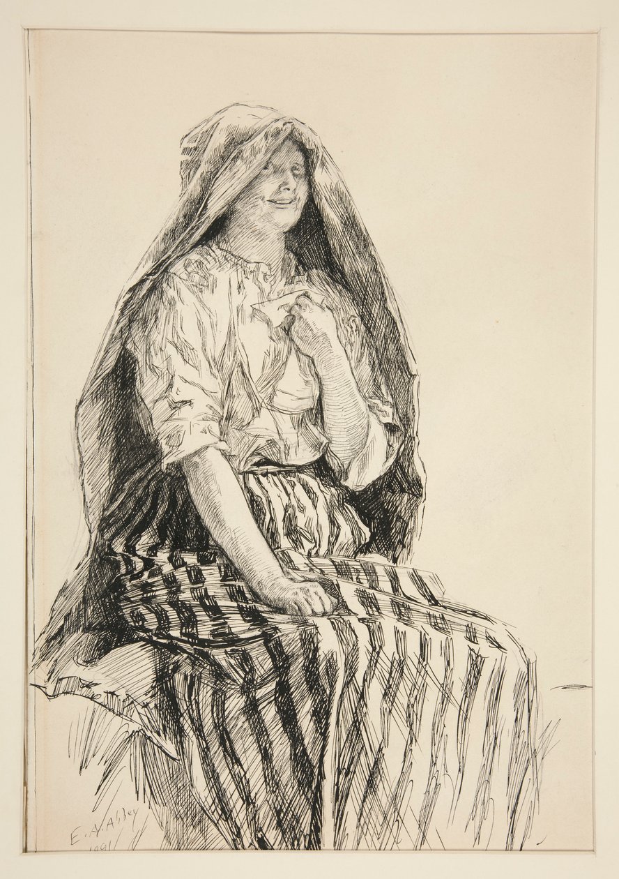 Jaquenetta, z dějství I, Scéna II, Láska od Edwin Austin Abbey