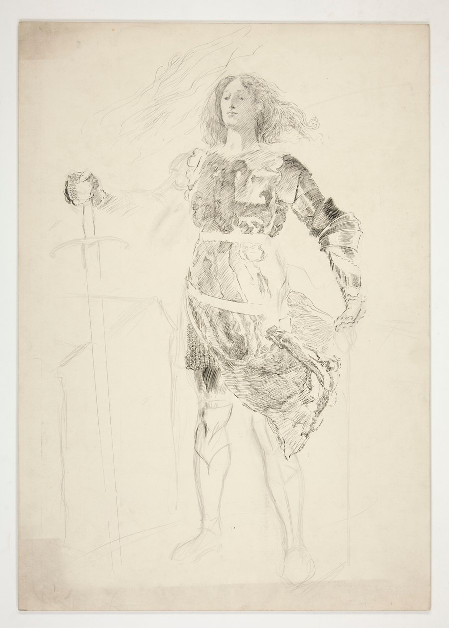 La Pucelle (studie pro .1181) – dějství III, scéna II, král Jindřich VI. (část I) od Edwin Austin Abbey