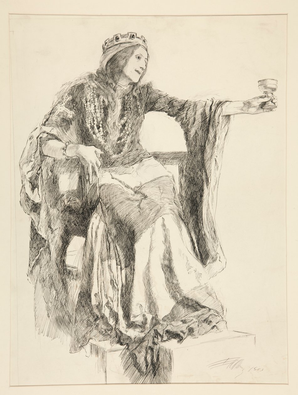 Lady Macbeth, dějství III. scéna iv, Macbeth od Edwin Austin Abbey