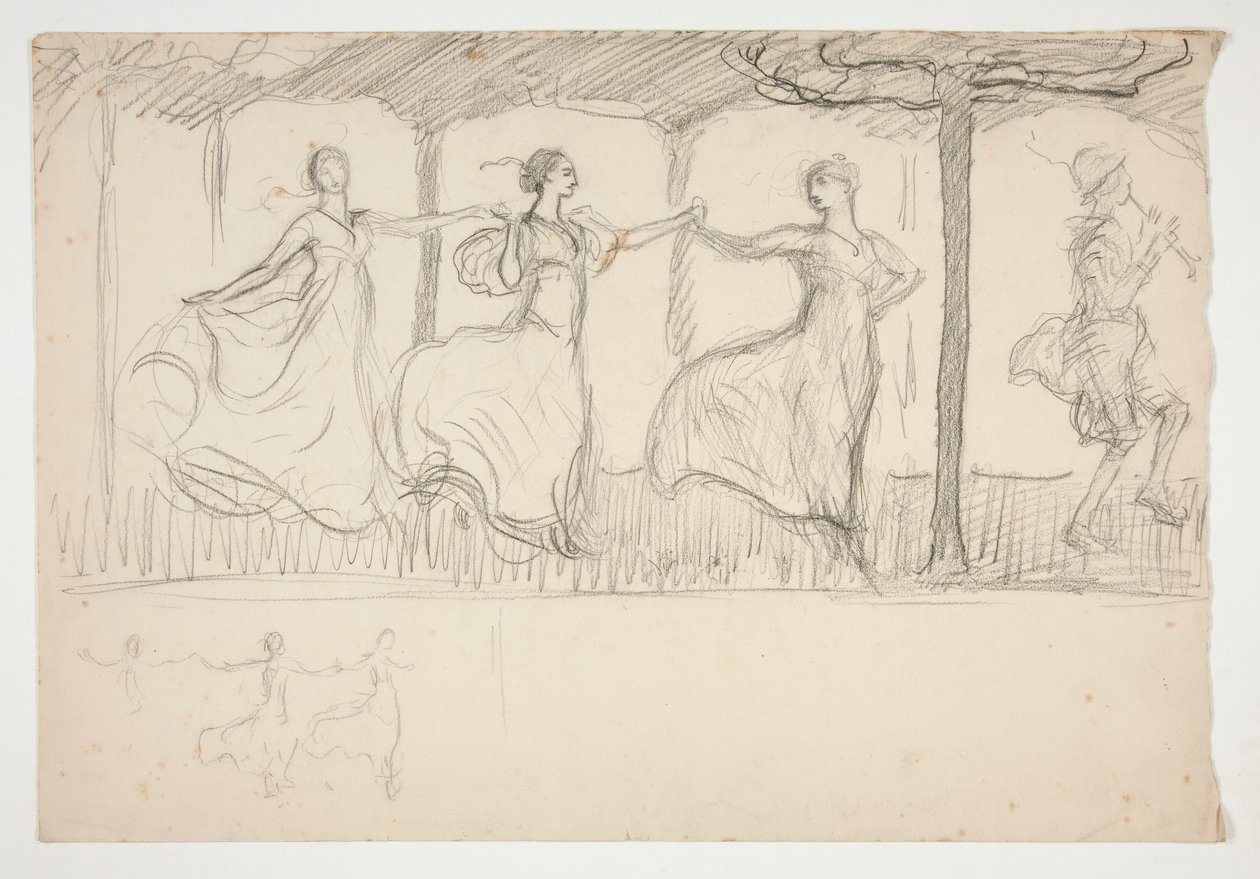 Řada tančících žen - (neidentifikovaná ilustrace) od Edwin Austin Abbey