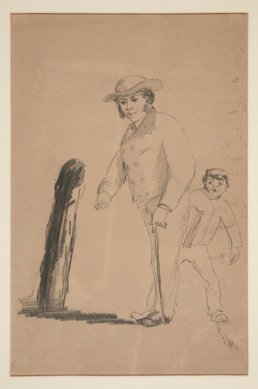 Muž a chlapec (recto); Hlavy a postavy Číňanů (verze) od Edwin Austin Abbey
