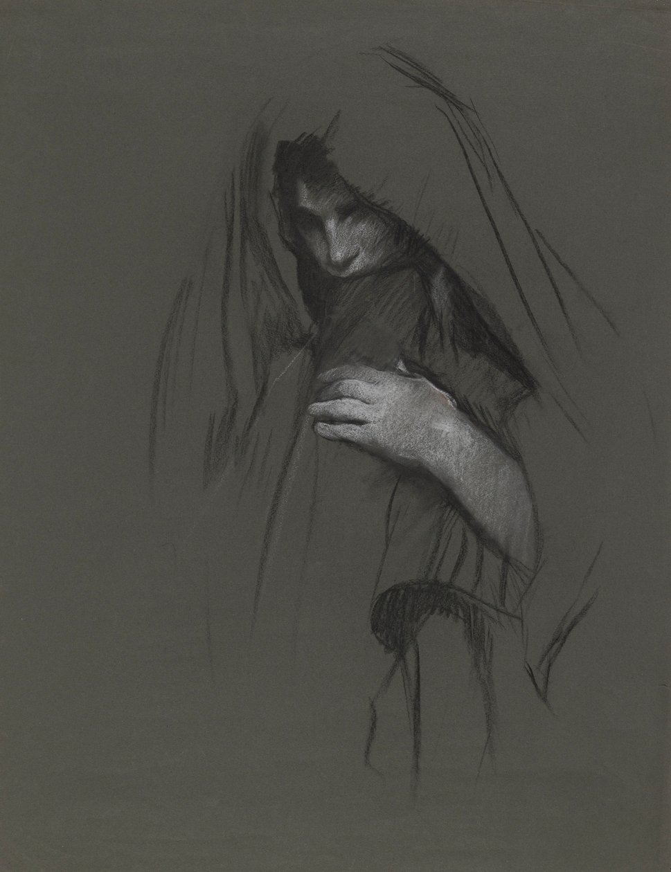 Marie, Kleofášova manželka, studie pro Tři Marie od Edwin Austin Abbey