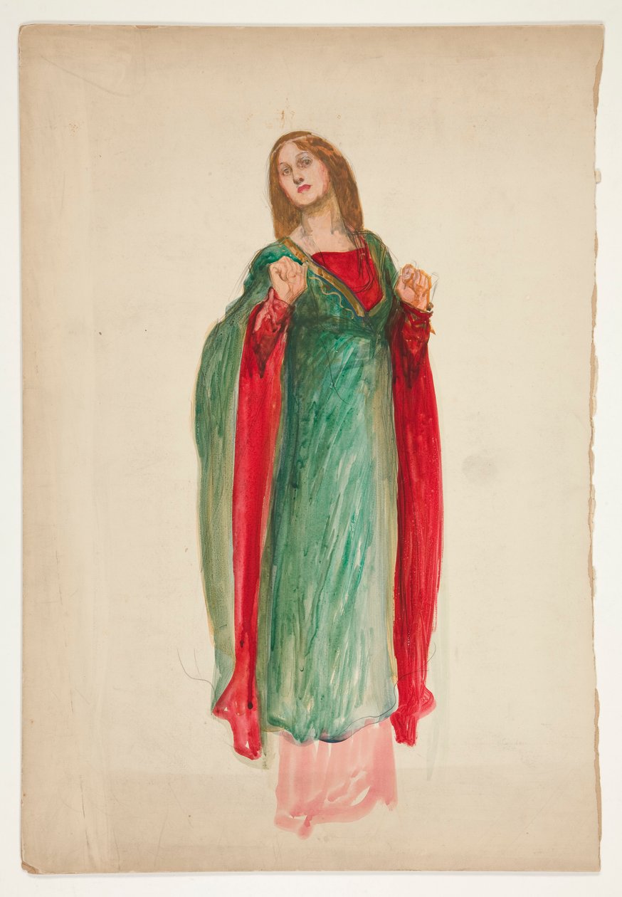 Středověká dáma, skica k neidentifikované Shakespearově hře od Edwin Austin Abbey