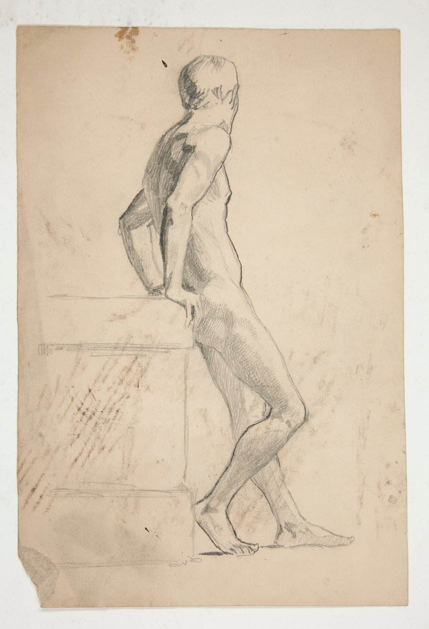 Studium nahé mužské postavy, třída života od Edwin Austin Abbey