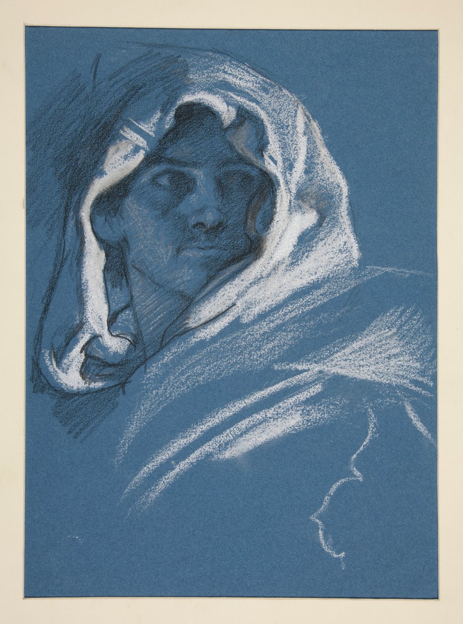 Portrét mladého muže v kápi od Edwin Austin Abbey