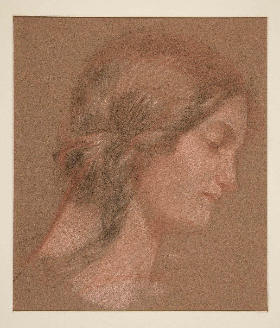 Portrét ženy v profilu od Edwin Austin Abbey