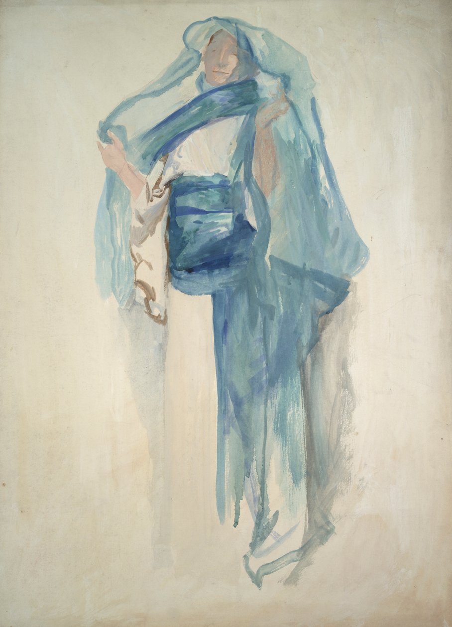Možné studium pro jednu ze zajatých ctností, figurální studie pro od Edwin Austin Abbey