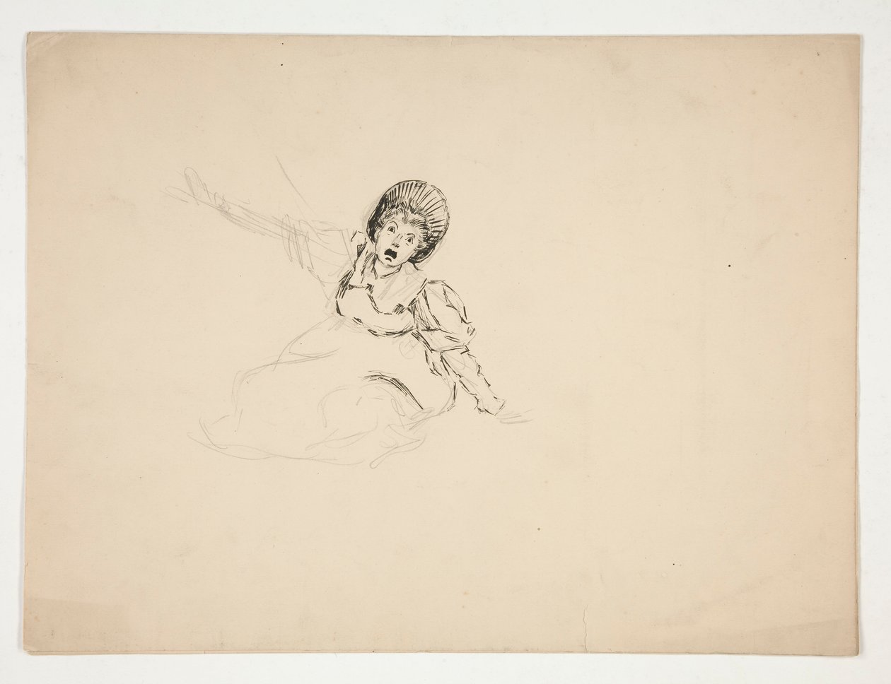 Screaming woman (studie pro .3439), skica pro The Lay of the Lobster od Edwin Austin Abbey