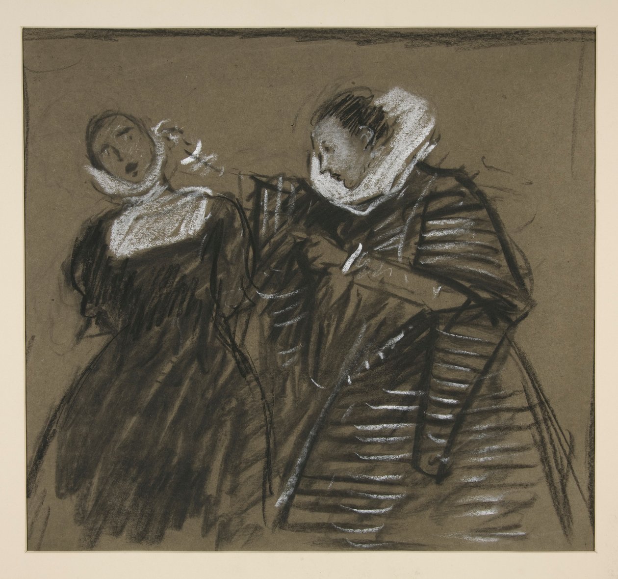 Náčrt ke Zkrocení zlé ženy (?) od Edwin Austin Abbey