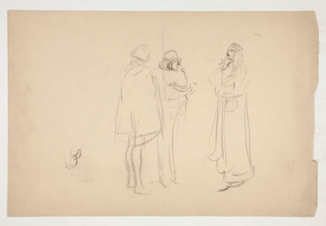 Náčrt tří mužů, od Kupce benátského od Edwin Austin Abbey