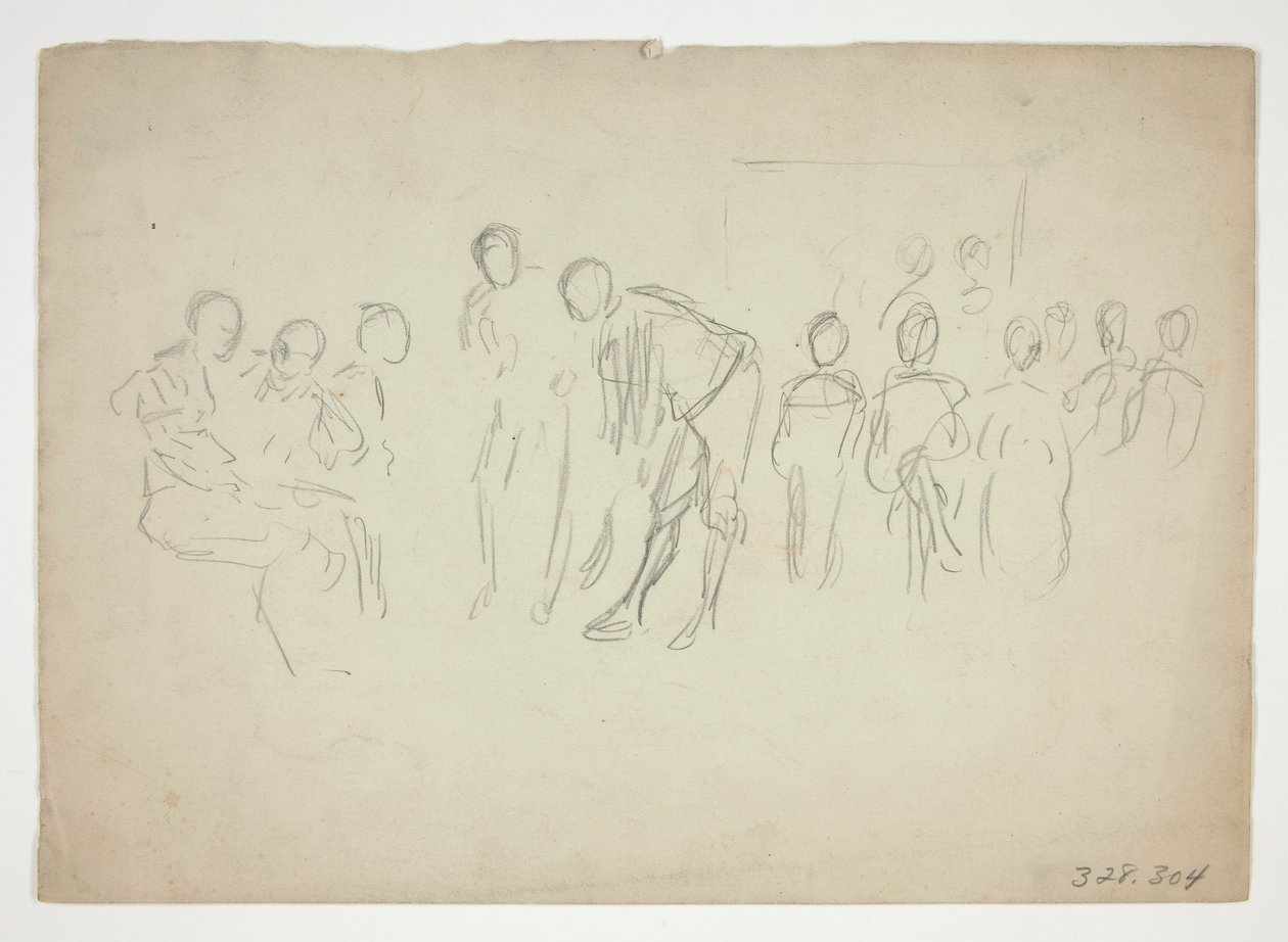Náčrt davu - neidentifikovaný obrázek od Edwin Austin Abbey