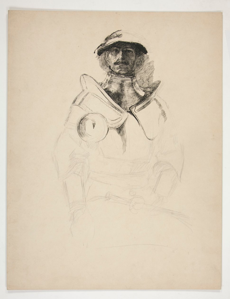 Náčrt rytíře v brnění od Edwin Austin Abbey