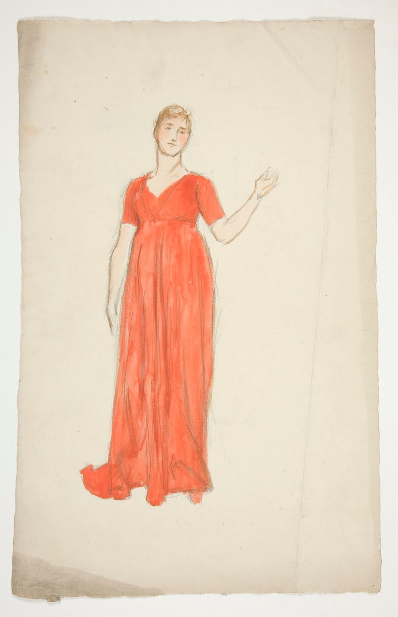 Skica ženy - kostýmní studie pro divadelní hru? od Edwin Austin Abbey
