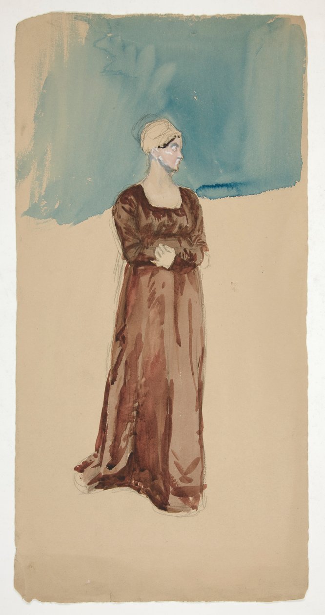 Náčrt ženy - nezjištěno od Edwin Austin Abbey
