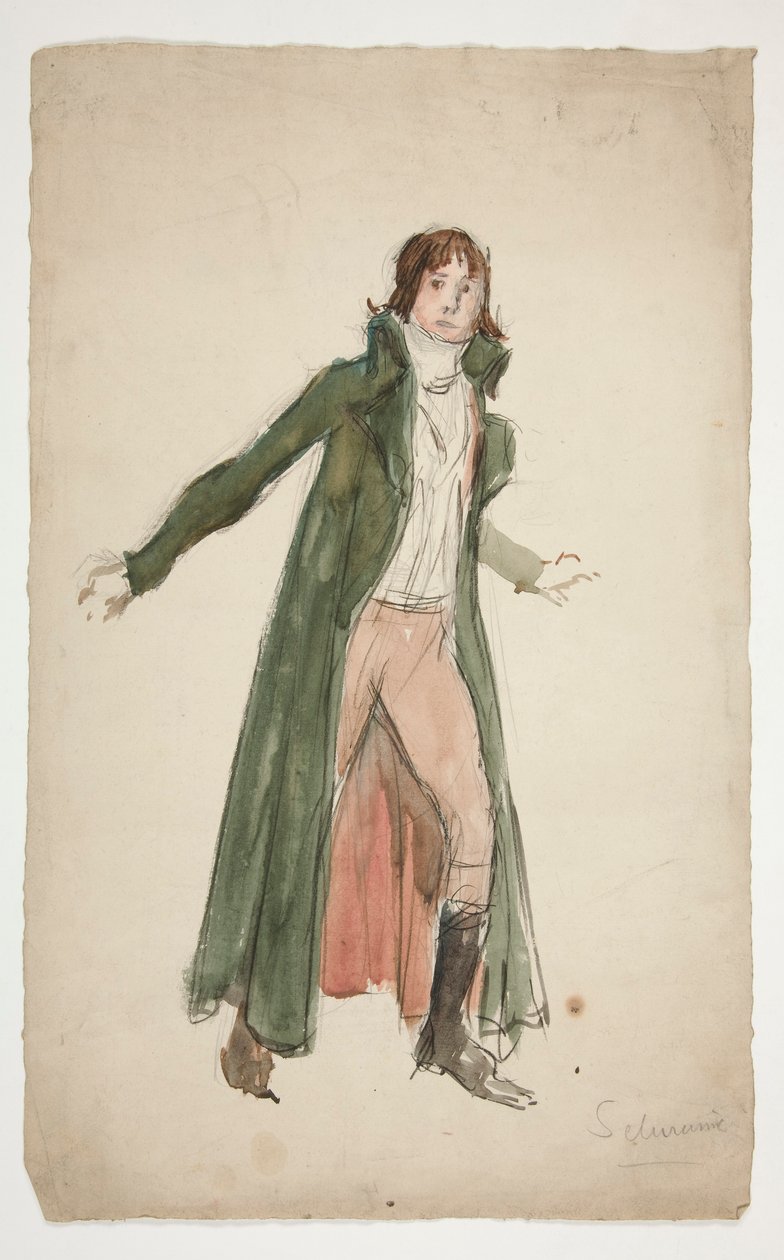 Náčrt mladého muže - studie pro ilustraci ke hře? od Edwin Austin Abbey