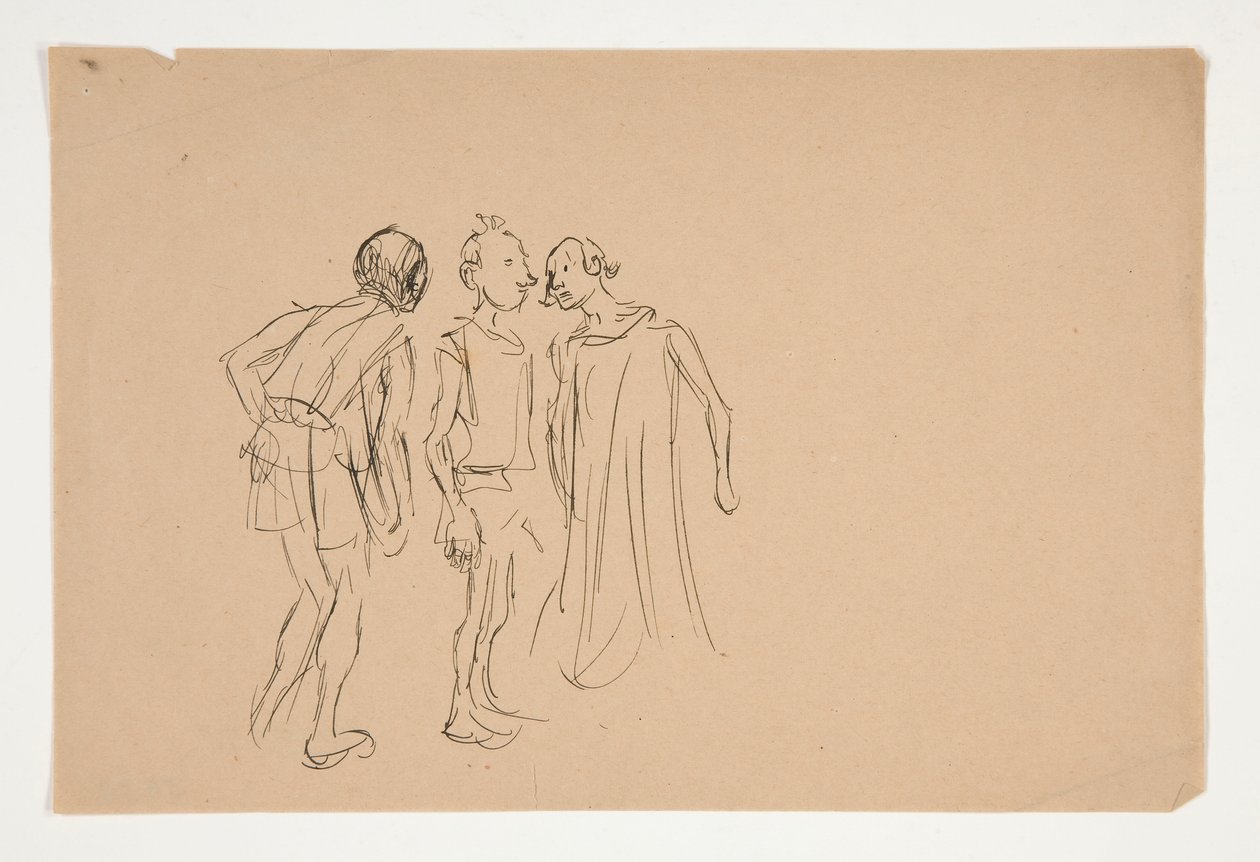 Náčrt tří mužů (studie pro rok 1937.1072?), od kupce benátského od Edwin Austin Abbey