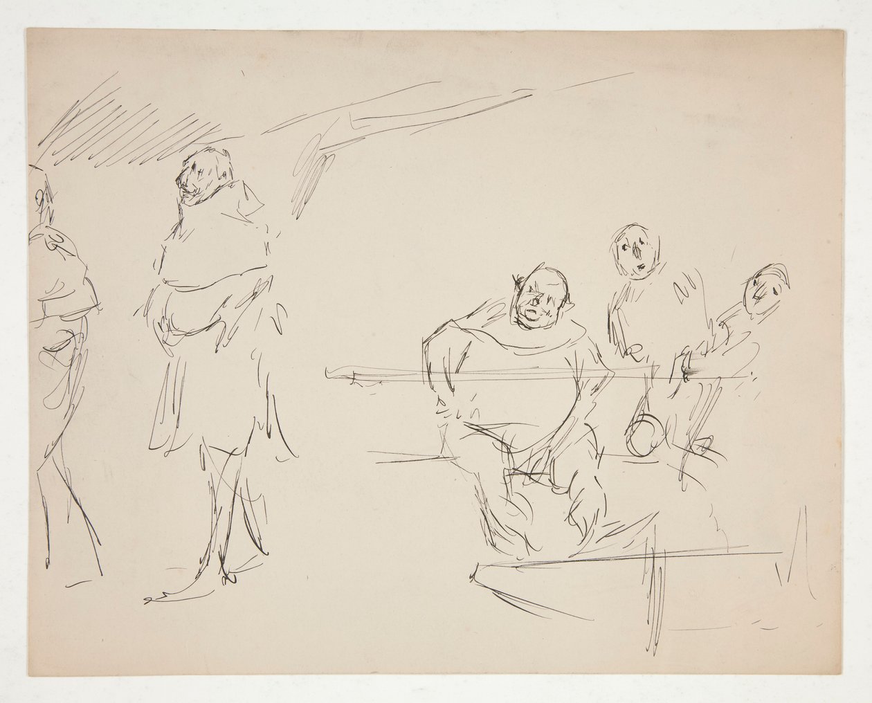 Studie k neidentifikované Shakespearově hře (Falstaff?) (recto a verso) od Edwin Austin Abbey