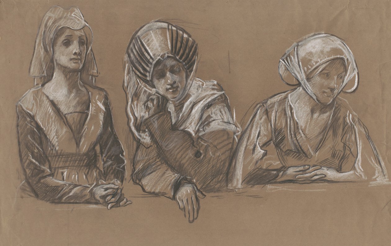 Studie 3 žen pro Royal Exchange. od Edwin Austin Abbey