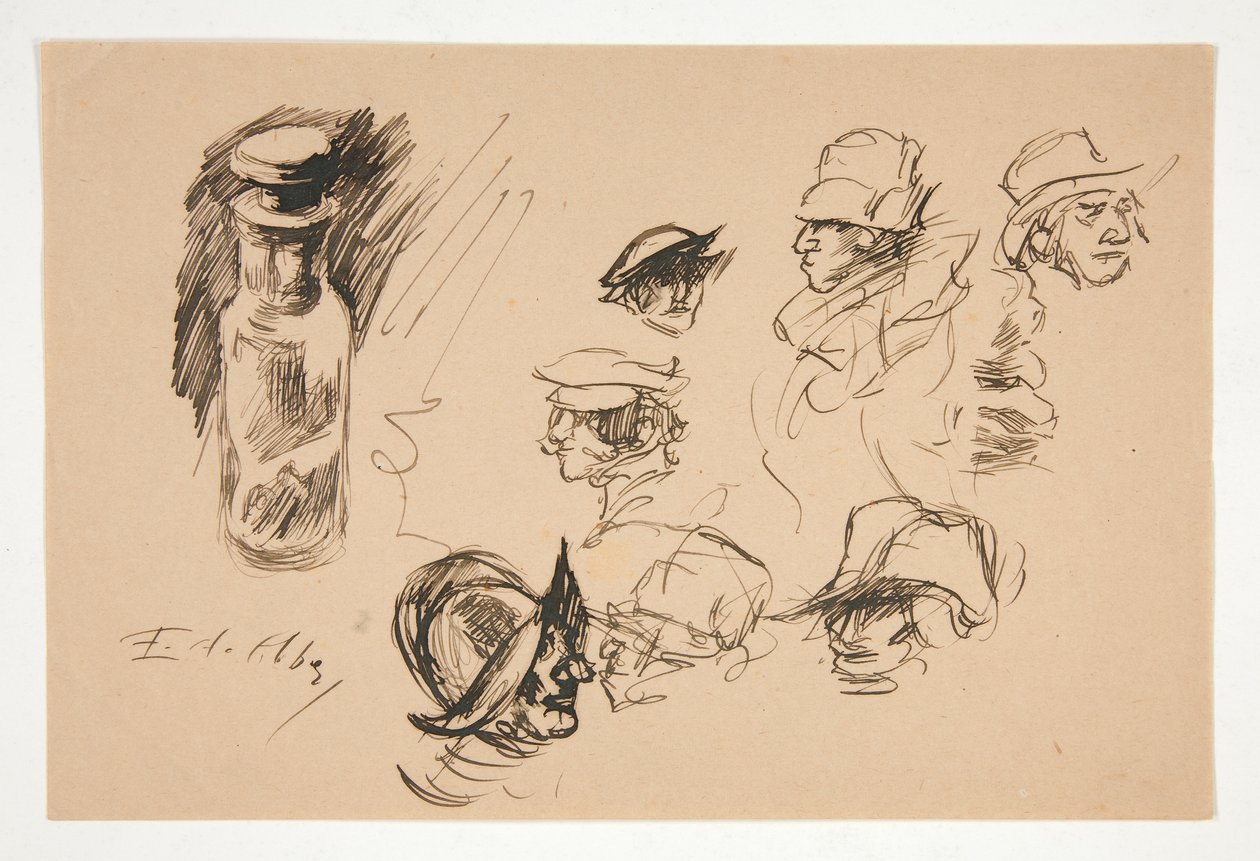 Studie lahví a hlav od Edwin Austin Abbey