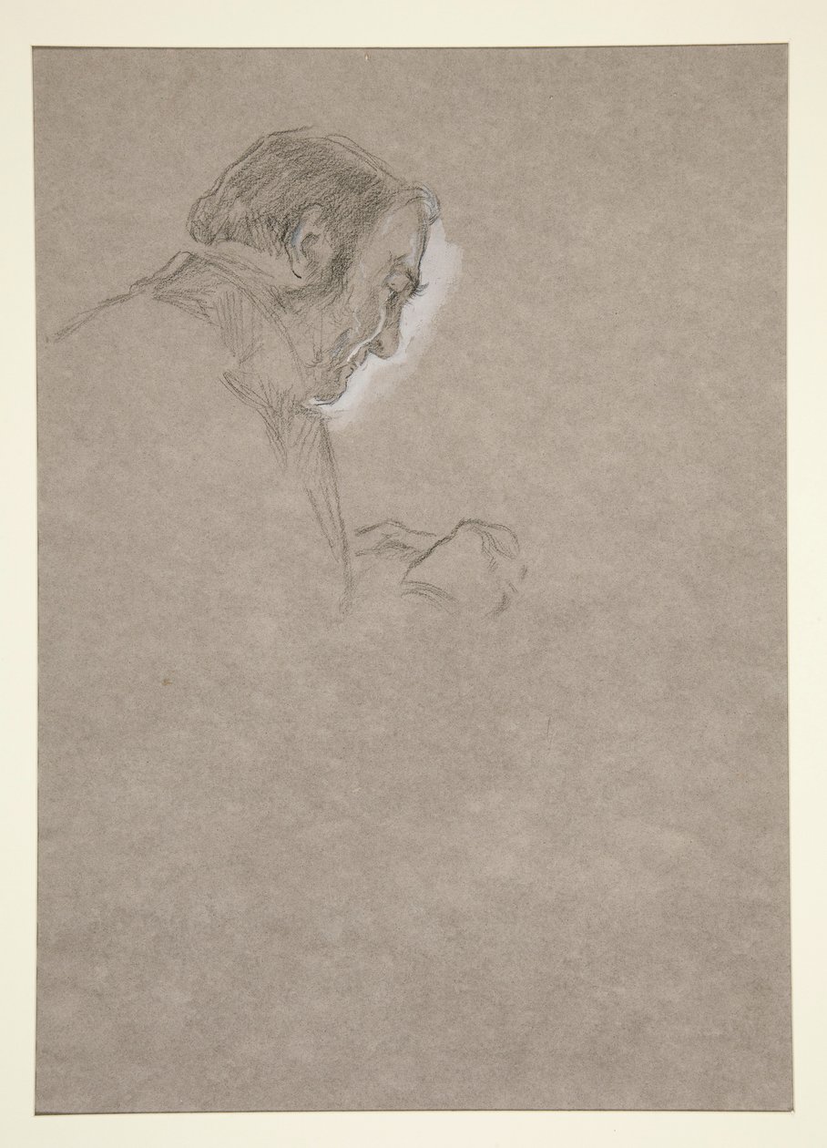 Studie. Arcibiskup Temple korunující král od Edwin Austin Abbey