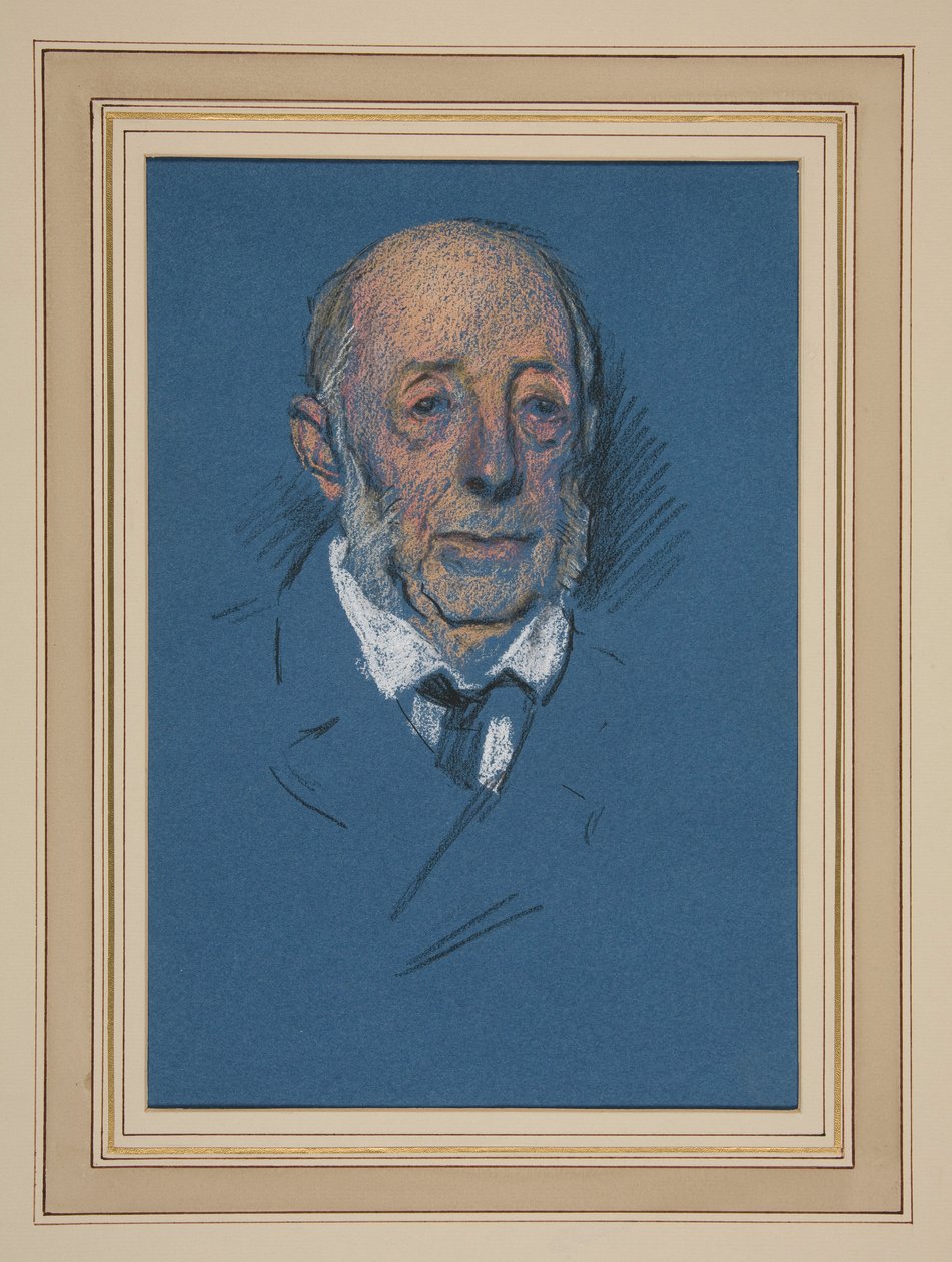 Studie. Starší muž na korunovaci od Edwin Austin Abbey