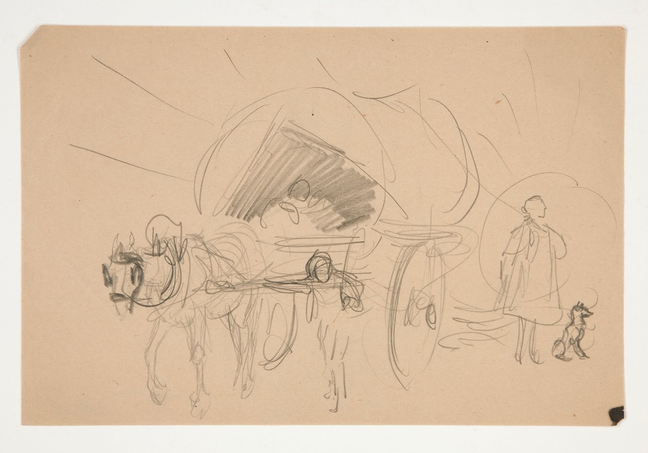 Studie pro .1201 - ilustrace pro Olivera Goldsmitha od Edwin Austin Abbey