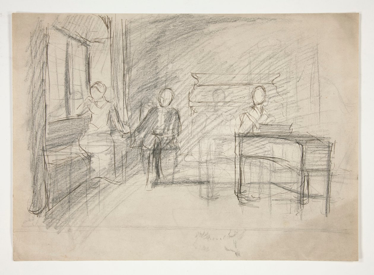 Studie na starou píseň(?) (akvarel) od Edwin Austin Abbey