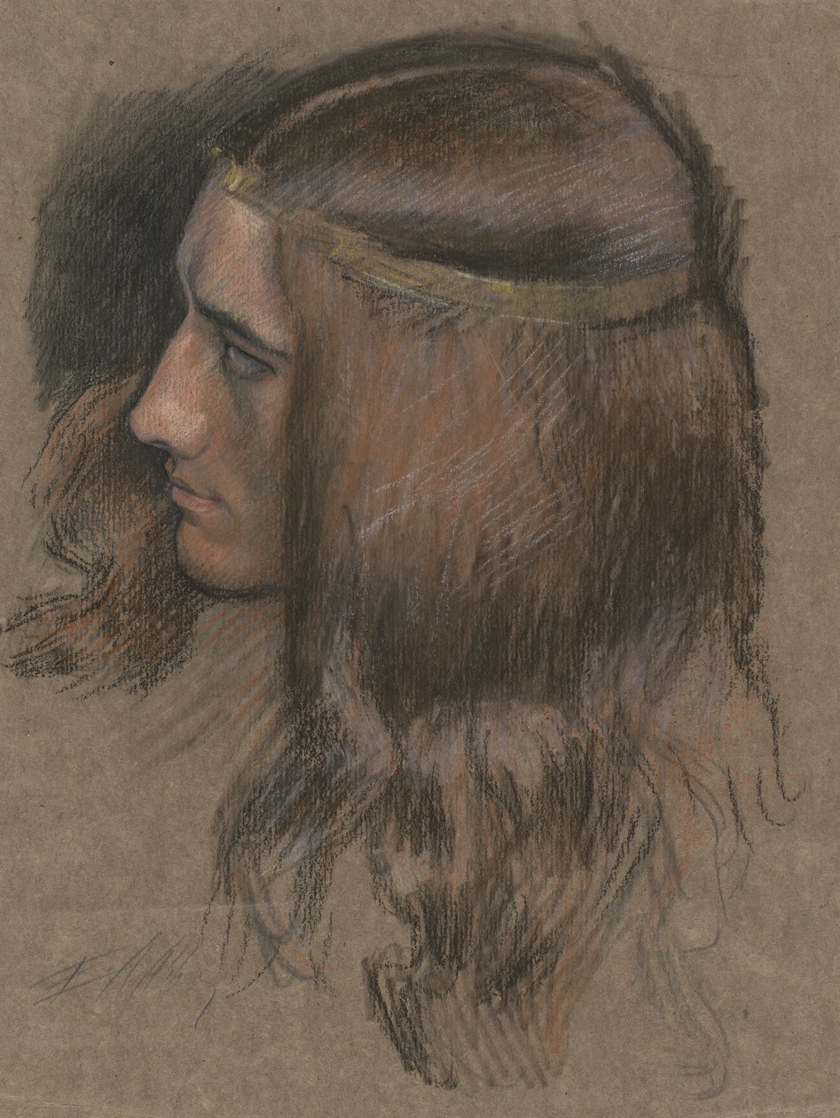 Studium pro vedoucího Hamleta v Hamlet. od Edwin Austin Abbey